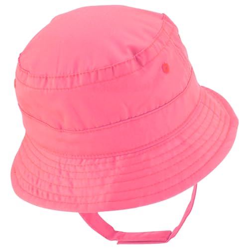 Trendy Apparel Shop Heart Emoticon Embroidered Patch Infant Lightweight Bucket Hat with Chin Strap