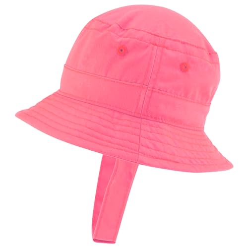 Trendy Apparel Shop Heart Emoticon Embroidered Patch Infant Lightweight Bucket Hat with Chin Strap