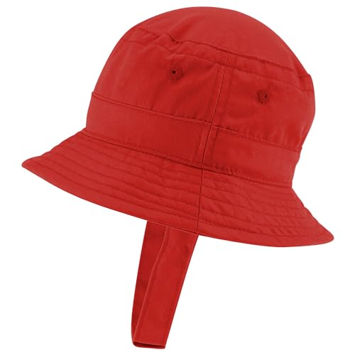 Trendy Apparel Shop Heart Emoticon Embroidered Patch Infant Lightweight Bucket Hat with Chin Strap