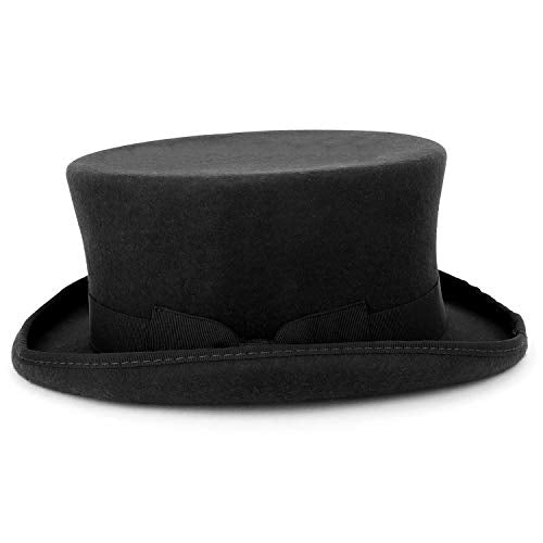 Trendy Apparel Shop Men's Short Crown Wool Felt Top Hat