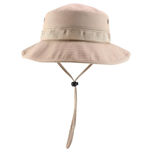 Trendy Apparel Shop Outdoor Cotton Boonie Bucket Hat with Chin String