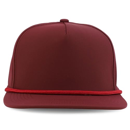 Trendy Apparel Shop 5 Panel Hybrid Perforated Rope Flatbill Snapback Cap