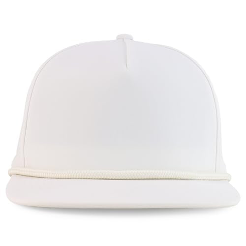 Trendy Apparel Shop 5 Panel Hybrid Perforated Rope Flatbill Snapback Cap