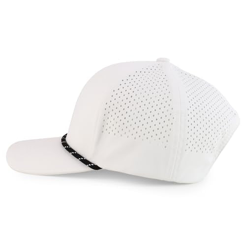 Trendy Apparel Shop 6 Panel Mid Profile Hybrid Perforated Cap with Rope