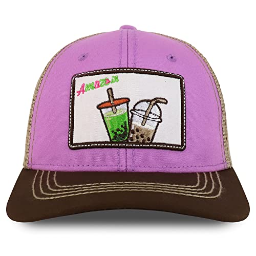 Trendy Apparel Shop Square Drinks Embroidered Mesh Back Baseball Cap