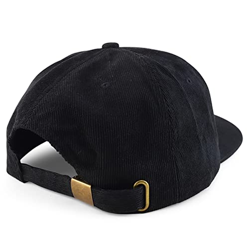 Trendy Apparel Shop Oversized XXL Unstructured Corduroy Flatbill Strapback Baseball Cap