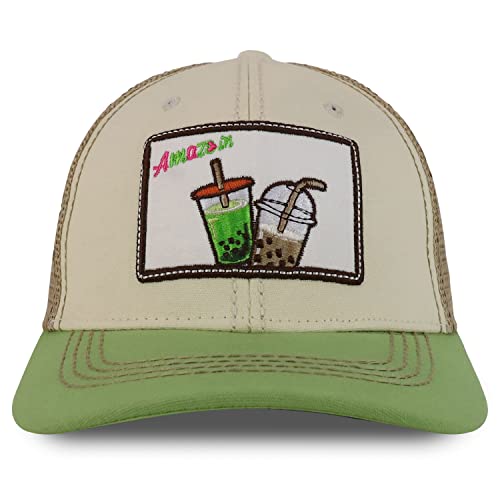 Trendy Apparel Shop Square Drinks Embroidered Mesh Back Baseball Cap