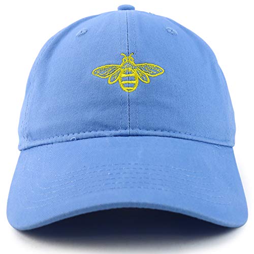 Trendy Apparel Shop Bee Embroidered Brushed Cotton Dad Hat Cap