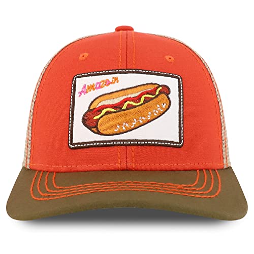 Trendy Apparel Shop Square Fast Food Embroidered Trucker Baseball Cap