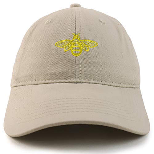 Trendy Apparel Shop Bee Embroidered Brushed Cotton Dad Hat Cap