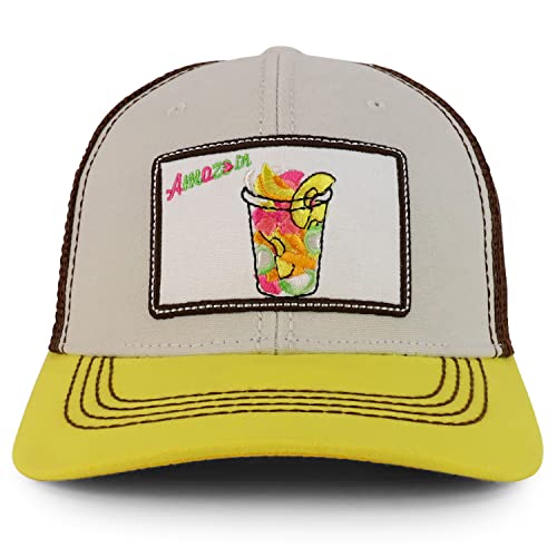 Trendy Apparel Shop Square Drinks Embroidered Mesh Back Baseball Cap