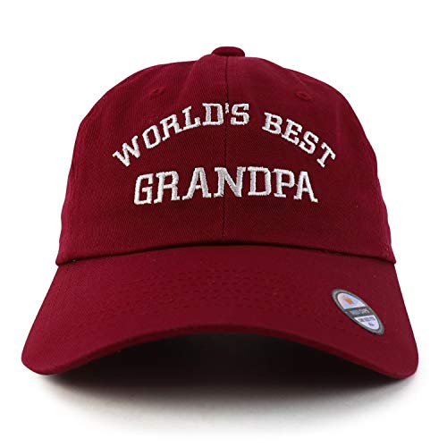 Trendy Apparel Shop World's Best Grandpa Embroidered Low Profile Soft Cotton Dad Hat Cap