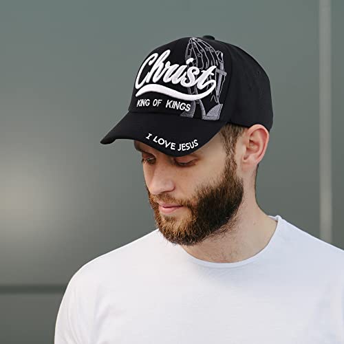 Trendy Apparel Shop 3D Christ King of Kings Embroidered Jesus Christian Ball Cap