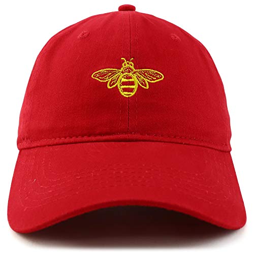 Trendy Apparel Shop Bee Embroidered Brushed Cotton Dad Hat Cap