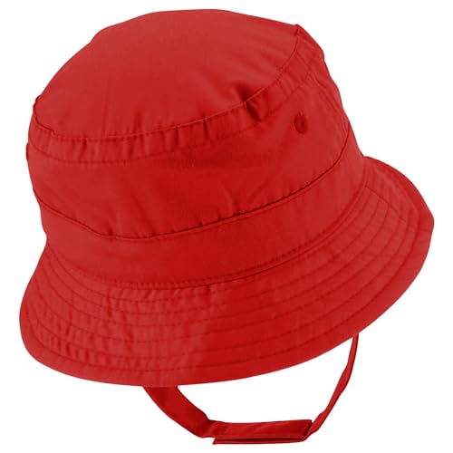 Trendy Apparel Shop Heart Emoticon Embroidered Patch Infant Lightweight Bucket Hat with Chin Strap