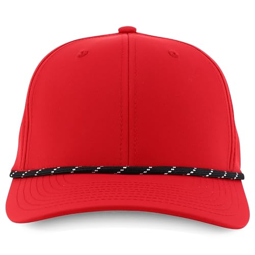 Trendy Apparel Shop 6 Panel Mid Profile Hybrid Perforated Cap with Rope