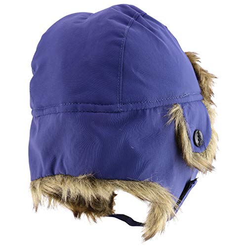 Trendy Apparel Shop Youth Size Boy's Nylon Faux Fur Trimmed Trooper Hat