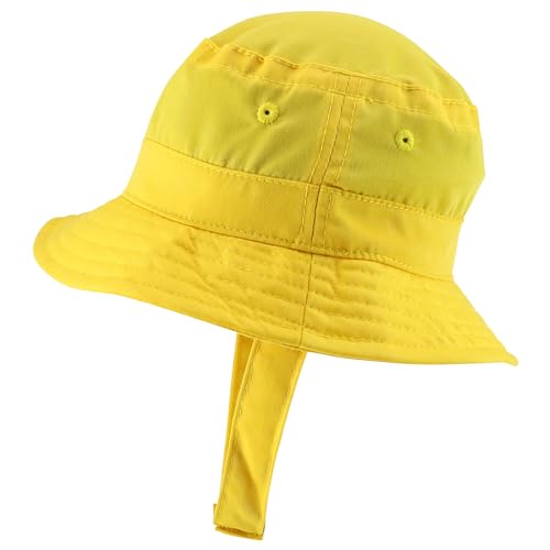 Trendy Apparel Shop Cute Bear Face Embroidered Infant Lightweight Bucket Hat with Chin Strap