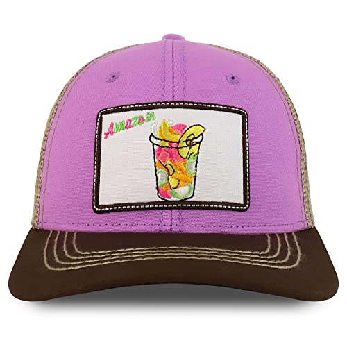 Trendy Apparel Shop Square Drinks Embroidered Mesh Back Baseball Cap