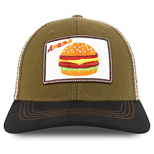 Trendy Apparel Shop Square Fast Food Embroidered Trucker Baseball Cap