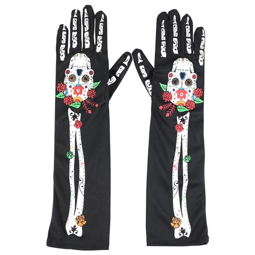 Trendy Apaprel Shop Halloween Costume Printed Long Gloves (1 Pair)