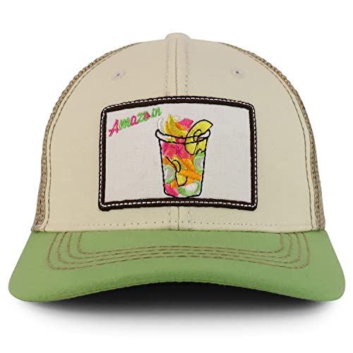 Trendy Apparel Shop Square Drinks Embroidered Mesh Back Baseball Cap