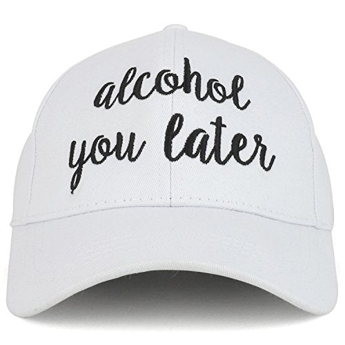 Trendy Apparel Shop Alcohol You Later Cursive Letterings Embroidered Baseball Cap