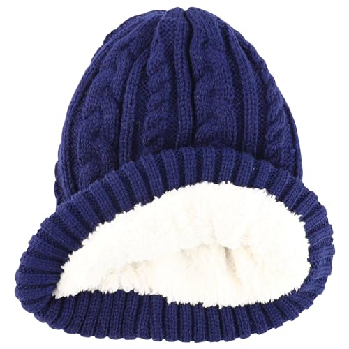 Trendy Apparel Shop Stretch Thick Warm Cable Knit Sherpa Lined Beanie