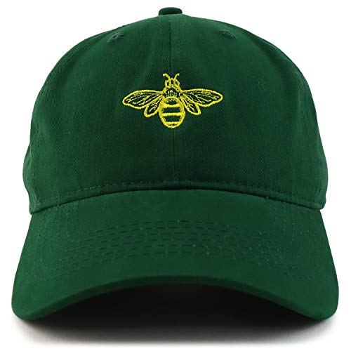 Trendy Apparel Shop Bee Embroidered Brushed Cotton Dad Hat Cap