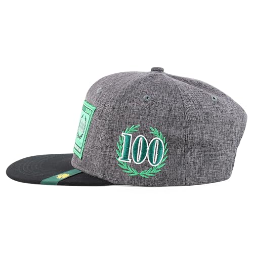 Trendy Apparel Shop 100 Dollar Bill with Rooster Patch Flatbill Snapback Cap