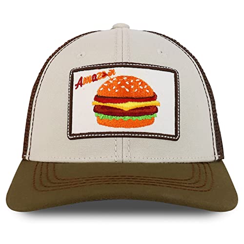 Trendy Apparel Shop Square Fast Food Embroidered Trucker Baseball Cap