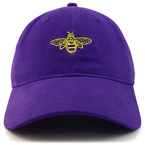 Trendy Apparel Shop Bee Embroidered Brushed Cotton Dad Hat Cap