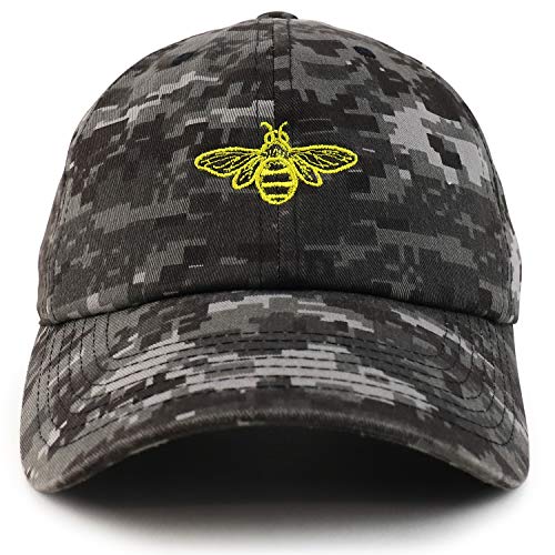 Trendy Apparel Shop Bee Embroidered Brushed Cotton Dad Hat Cap