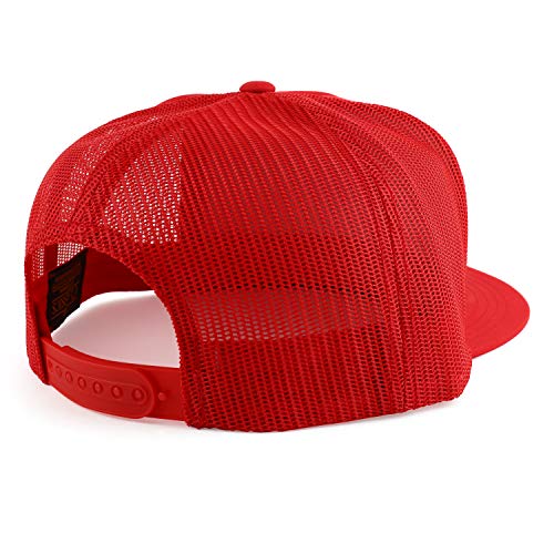 Trendy Apparel Shop Flexfit Oversize XXL Structured Blank 5 Panel Flatbill Snapback Mesh Cap