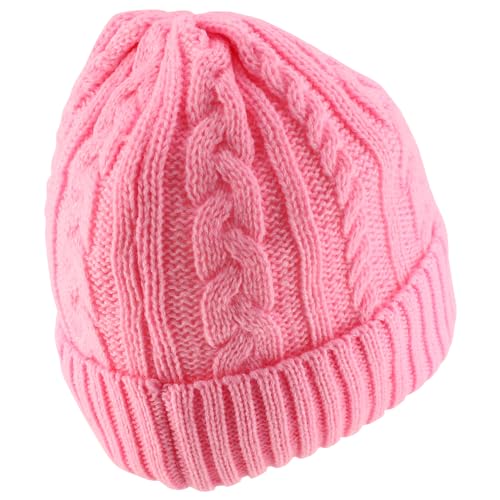 Trendy Apparel Shop Stretch Thick Warm Cable Knit Sherpa Lined Beanie