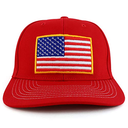 Trendy Apparel Shop 3D USA Flag Embroidered Structured Snapback Baseball Cap