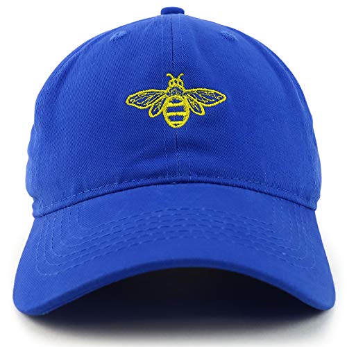 Trendy Apparel Shop Bee Embroidered Brushed Cotton Dad Hat Cap