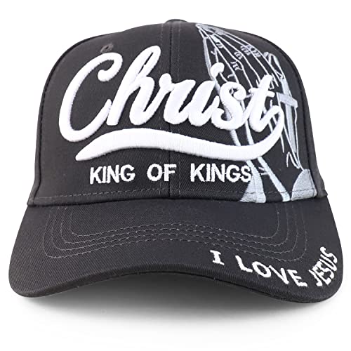 Trendy Apparel Shop 3D Christ King of Kings Embroidered Jesus Christian Ball Cap