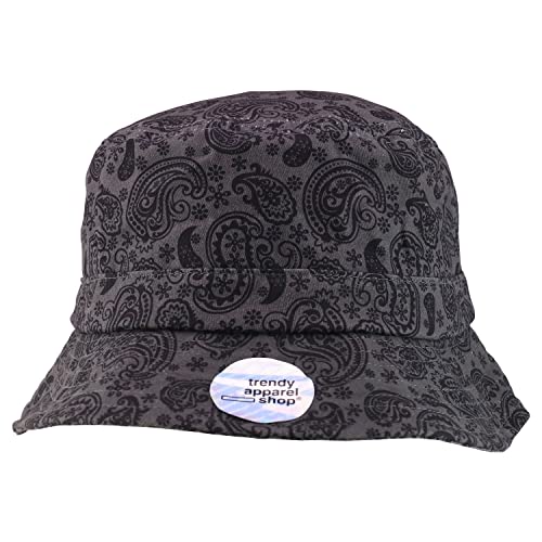 Trendy Apparel Shop XXL Oversized Relaxed Paisley Bandana Print Bucket Hat