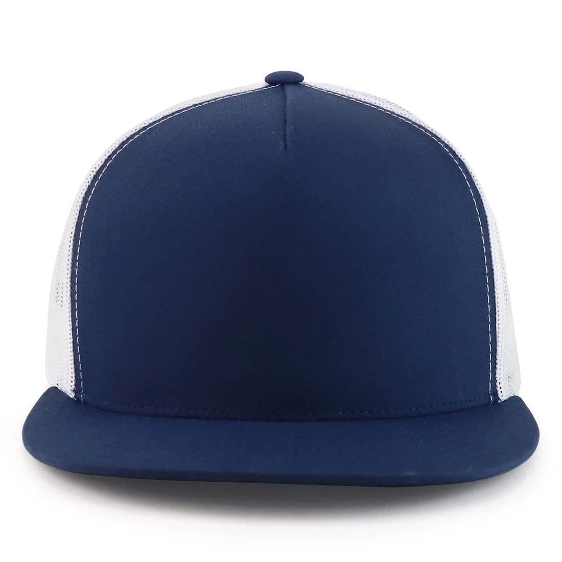 Trendy Apparel Shop Flexfit Oversize XXL Structured Blank 5 Panel Flatbill Snapback Mesh Cap