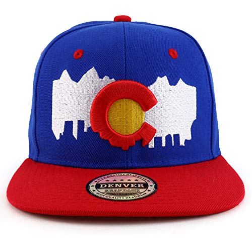 Trendy Apparel Shop Colorado State Map Embroidered Flatbill Snapback Cap