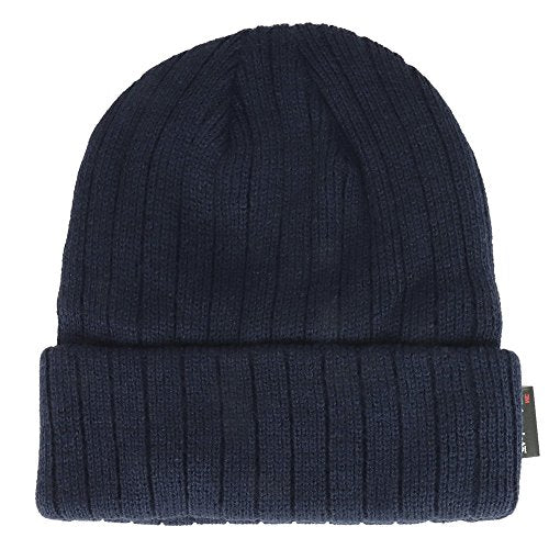 Trendy Apparel Shop 3M OSFM Thinsulated Fleece Lined Long Cuff Ribbed Beanie