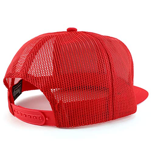 Trendy Apparel Shop Oversize 2XL Blank Plain Flatbill Mesh Snapback Baseball Cap