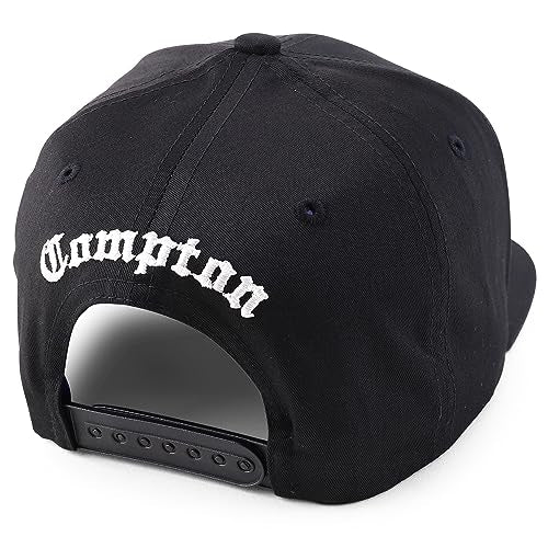 Trendy Apparel Shop Old English Compton City 3D Embroidered 6 Panel Snapback Cap