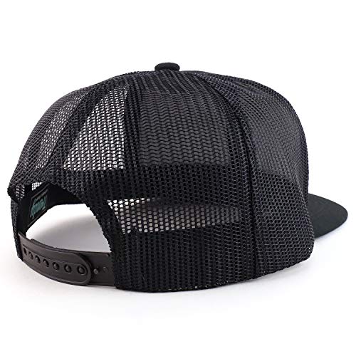 Trendy Apparel Shop Oversize 2XL Blank Plain Flatbill Mesh Snapback Baseball Cap