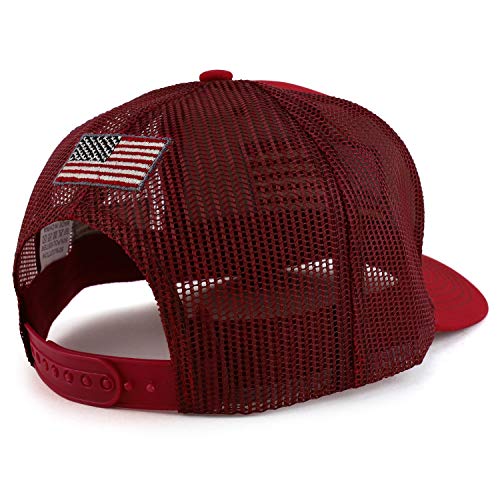 Trendy Apparel Shop 3D USA Flag Embroidered Structured Snapback Mesh Back Cap