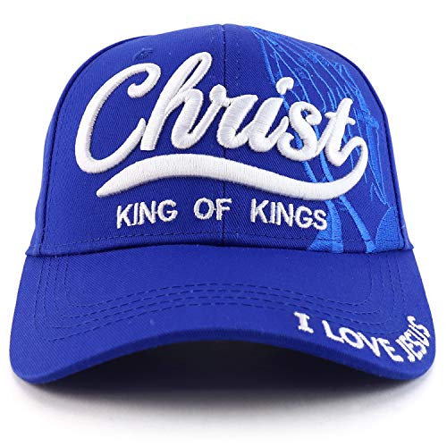 Trendy Apparel Shop 3D Christ King of Kings Embroidered Jesus Christian Ball Cap