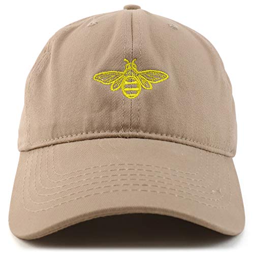 Trendy Apparel Shop Bee Embroidered Brushed Cotton Dad Hat Cap