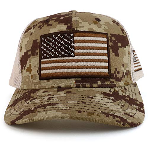 Trendy Apparel Shop 3D USA Flag Embroidered Structured Snapback Mesh Back Cap