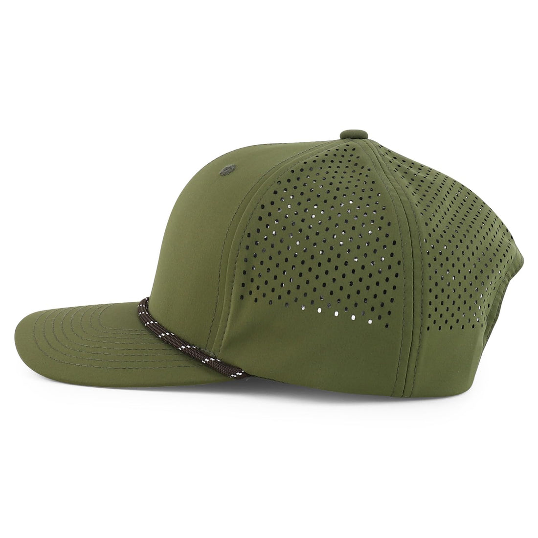 Trendy Apparel Shop 6 Panel Mid Profile Hybrid Perforated Cap with Rope